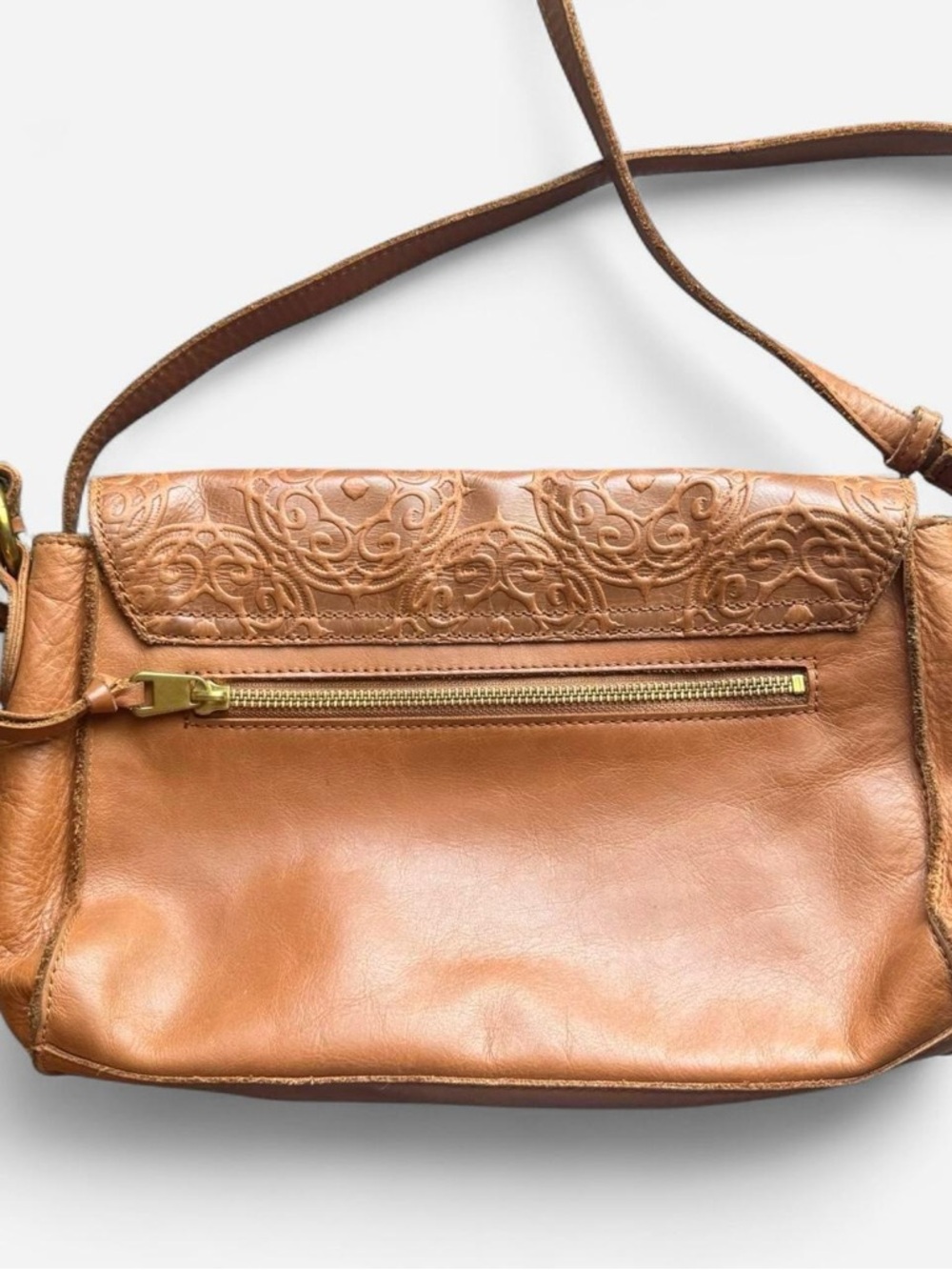 The Sak Brown Stamped Leather Crossbody Purse - Picture 5 of 5